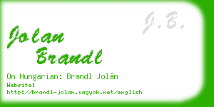 jolan brandl business card